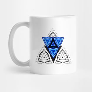 Abstract Triangle Blue Pattern Mug